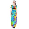 Marble Art Pattern Short Sleeve Maxi Dress View1