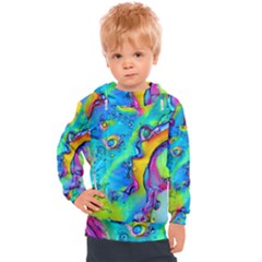 Marble Art Pattern Kids  Hooded Pullover by GardenOfOphir