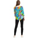 Marble Art Pattern Chiffon Quarter Sleeve Blouse View2