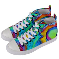 Marble Art Pattern Women s Mid-top Canvas Sneakers by GardenOfOphir