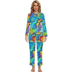 Marble Art Pattern Womens  Long Sleeve Lightweight Pajamas Set by GardenOfOphir