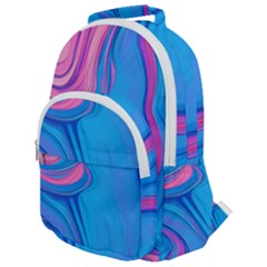 Liquid Background Pattern Rounded Multi Pocket Backpack by GardenOfOphir