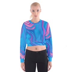 Liquid Background Pattern Cropped Sweatshirt by GardenOfOphir