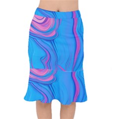 Liquid Background Pattern Short Mermaid Skirt by GardenOfOphir