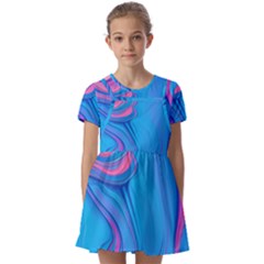 Liquid Background Pattern Kids  Short Sleeve Pinafore Style Dress