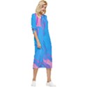 Liquid Background Pattern Bow Sleeve Chiffon Midi Dress View3