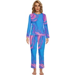 Liquid Background Pattern Womens  Long Sleeve Lightweight Pajamas Set by GardenOfOphir