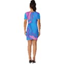 Liquid Background Pattern Fitted Knot Split End Bodycon Dress View4