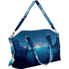 Ai Generated Ocean Sea Water Anime Nautical 2 Canvas Crossbody Bag by Pakemis