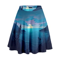 Ai Generated Ocean Sea Water Anime Nautical 2 High Waist Skirt by Pakemis