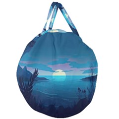 Ai Generated Ocean Sea Water Anime Nautical 2 Giant Round Zipper Tote by Pakemis