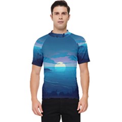 Ai Generated Ocean Sea Water Anime Nautical 2 Men s Short Sleeve Rash Guard