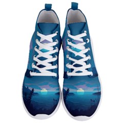 Ai Generated Ocean Sea Water Anime Nautical 2 Men s Lightweight High Top Sneakers by Pakemis