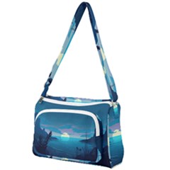 Ai Generated Ocean Sea Water Anime Nautical 2 Front Pocket Crossbody Bag by Pakemis