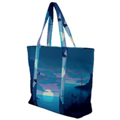 Ai Generated Ocean Sea Water Anime Nautical 2 Zip Up Canvas Bag by Pakemis