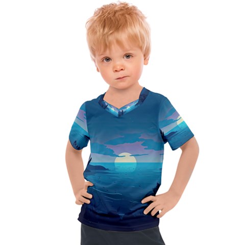 Ai Generated Ocean Sea Water Anime Nautical 2 Kids  Sports Tee by Pakemis