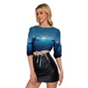 Ai Generated Ocean Sea Water Anime Nautical 2 Mid Sleeve Drawstring Hem Top View2