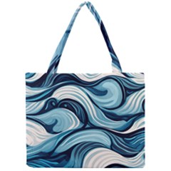 Pattern Ocean Waves Arctic Ocean Blue Nature Sea Mini Tote Bag by Pakemis