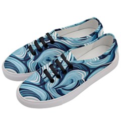 Pattern Ocean Waves Arctic Ocean Blue Nature Sea Women s Classic Low Top Sneakers by Pakemis