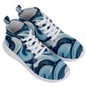 Pattern Ocean Waves Arctic Ocean Blue Nature Sea Women s Lightweight High Top Sneakers View3