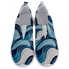 Pattern Ocean Waves Arctic Ocean Blue Nature Sea No Lace Lightweight Shoes by Pakemis