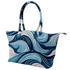 Pattern Ocean Waves Arctic Ocean Blue Nature Sea Canvas Shoulder Bag by Pakemis