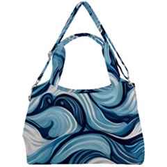 Pattern Ocean Waves Arctic Ocean Blue Nature Sea Double Compartment Shoulder Bag