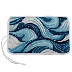 Pattern Ocean Waves Arctic Ocean Blue Nature Sea Pen Storage Case (l)