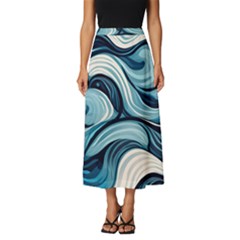 Pattern Ocean Waves Arctic Ocean Blue Nature Sea Classic Midi Chiffon Skirt