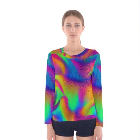 Fluid Background Pattern Women s Long Sleeve Tee by GardenOfOphir