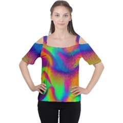 Fluid Background Pattern Cutout Shoulder Tee