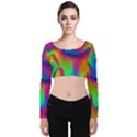 Fluid Background Pattern Velvet Long Sleeve Crop Top View1