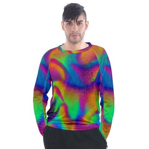 Fluid Background Pattern Men s Long Sleeve Raglan Tee by GardenOfOphir