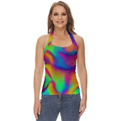 Fluid Background Pattern Basic Halter Top by GardenOfOphir