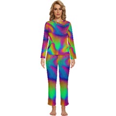 Fluid Background Pattern Womens  Long Sleeve Lightweight Pajamas Set by GardenOfOphir