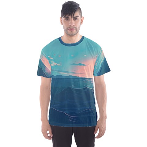 Ai Generated Ocean Sea Water Anime Nautical Men s Sport Mesh Tee by Pakemis