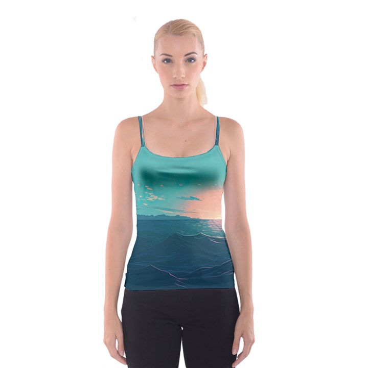 Ai Generated Ocean Sea Water Anime Nautical Spaghetti Strap Top