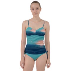 Ai Generated Ocean Sea Water Anime Nautical Sweetheart Tankini Set by Pakemis