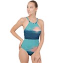 Ai Generated Ocean Sea Water Anime Nautical High Neck One Piece Swimsuit View1