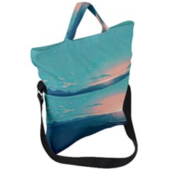 Ai Generated Ocean Sea Water Anime Nautical Fold Over Handle Tote Bag by Pakemis