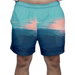 Ai Generated Ocean Sea Water Anime Nautical Men s Shorts