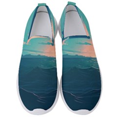 Ai Generated Ocean Sea Water Anime Nautical Men s Slip On Sneakers by Pakemis