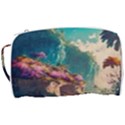 Tropical Island Fantasy Landscape Palm Trees Ocean Toiletries Pouch View3