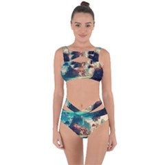 Tropical Island Fantasy Landscape Palm Trees Ocean Bandaged Up Bikini Set  by Pakemis