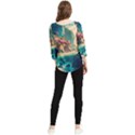 Tropical Island Fantasy Landscape Palm Trees Ocean Chiffon Quarter Sleeve Blouse View2