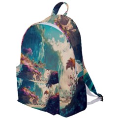 Tropical Island Fantasy Landscape Palm Trees Ocean The Plain Backpack by Pakemis