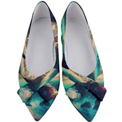 Tropical Island Fantasy Landscape Palm Trees Ocean Women s Bow Heels by Pakemis