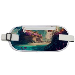 Tropical Island Fantasy Landscape Palm Trees Ocean Rounded Waist Pouch by Pakemis