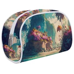 Tropical Island Fantasy Landscape Palm Trees Ocean Make Up Case (medium) by Pakemis