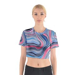 Fluid Abstract Art Cotton Crop Top by GardenOfOphir